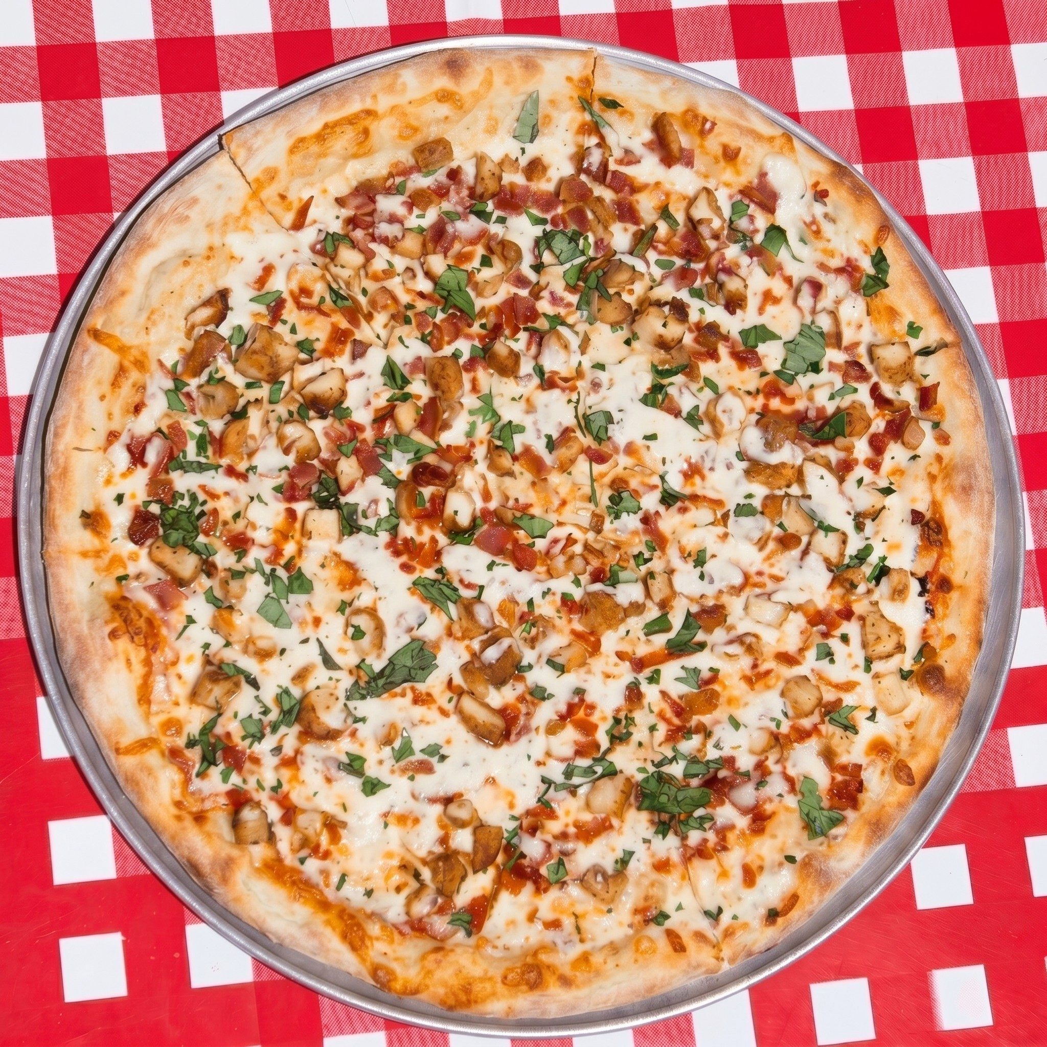 Chicken Ranch Pizza.
