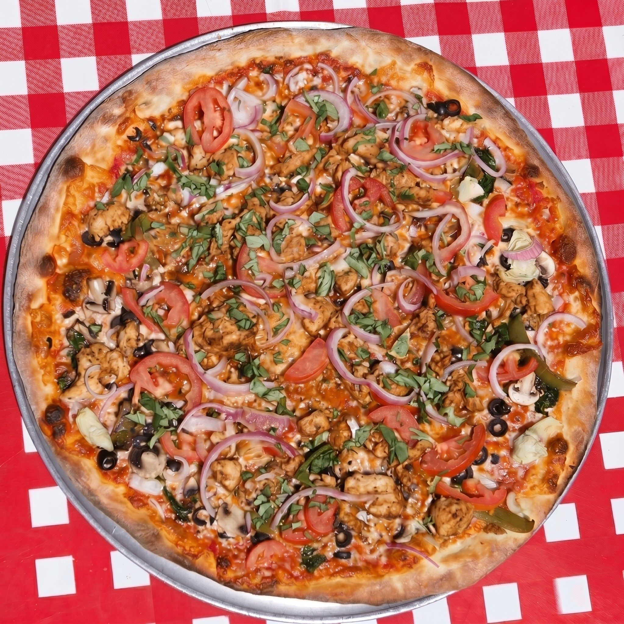 BBQ Chicken Pizza.