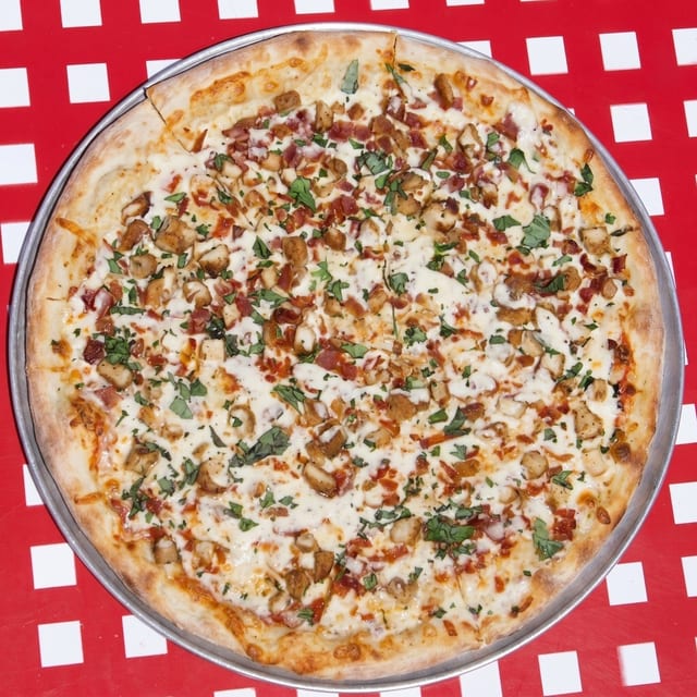 Chicken Ranch Pizza.