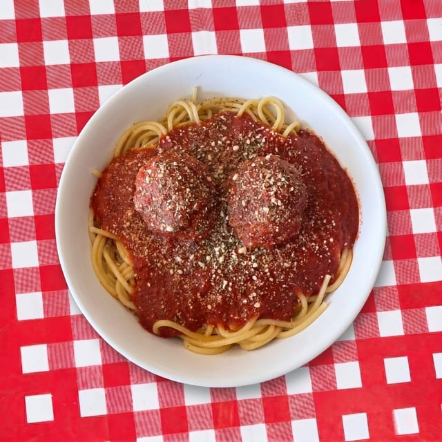 Rigatoni or Spaghetti with Marinara.